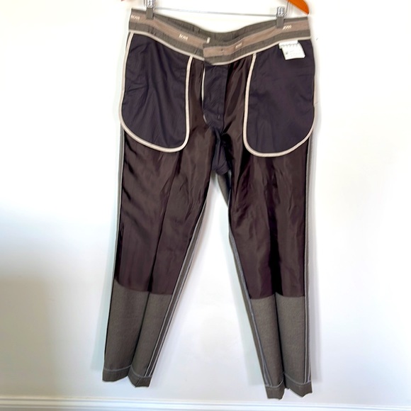 Boss Hugo Boss Men's Virgin Wool Pants Flat Front Patch Rear Pockets Size 36R - Picture 5 of 16